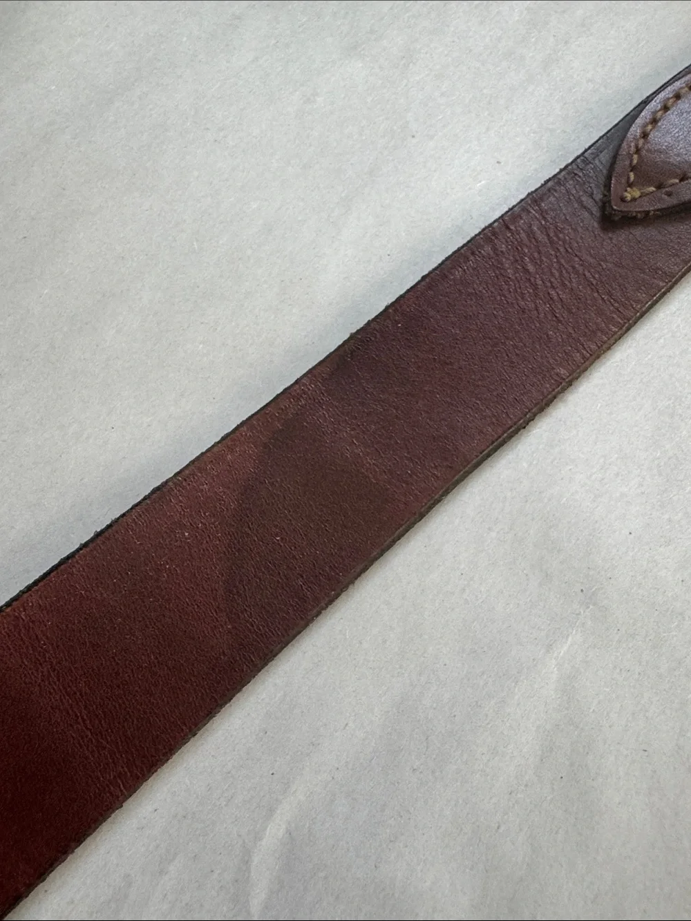 VTG The J. Peterman Company Brown Leather Belt Mens 40 Brass buckle Western
